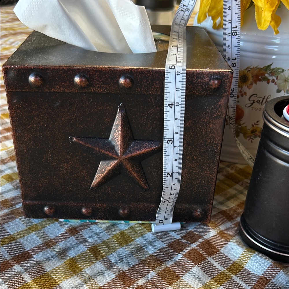 Rustic Star Tissue Box Holder and Cup Dispenser Set sku#174 - Picture 4 of 5